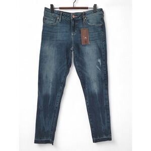 Dear John Skinny Ankle Jeans Womens 29 Mid Rise Stretch Slimming Dark Wash